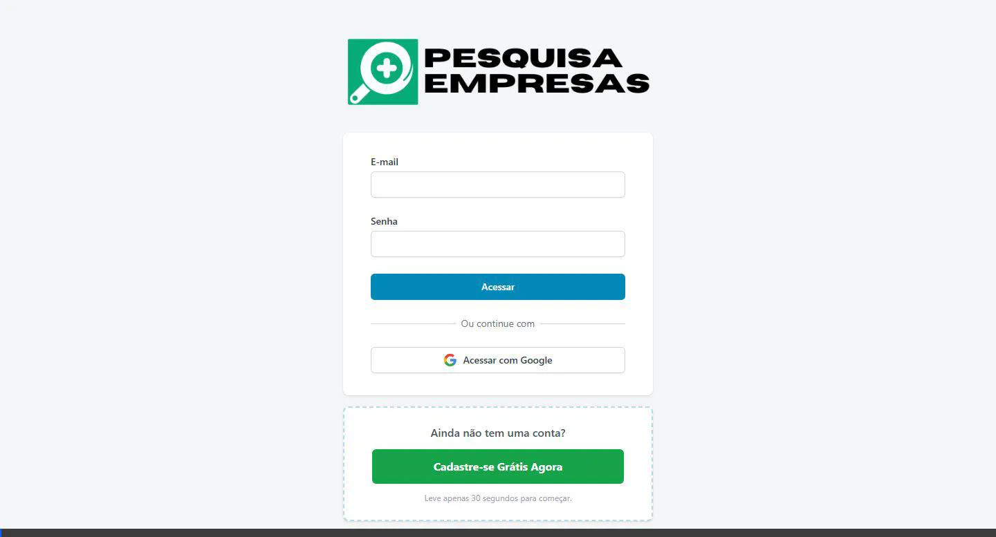 Demonstração da Plataforma Pesquisa Empresas